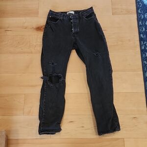 Abercrombie & Fitch Distressed Black High Rise Jeans